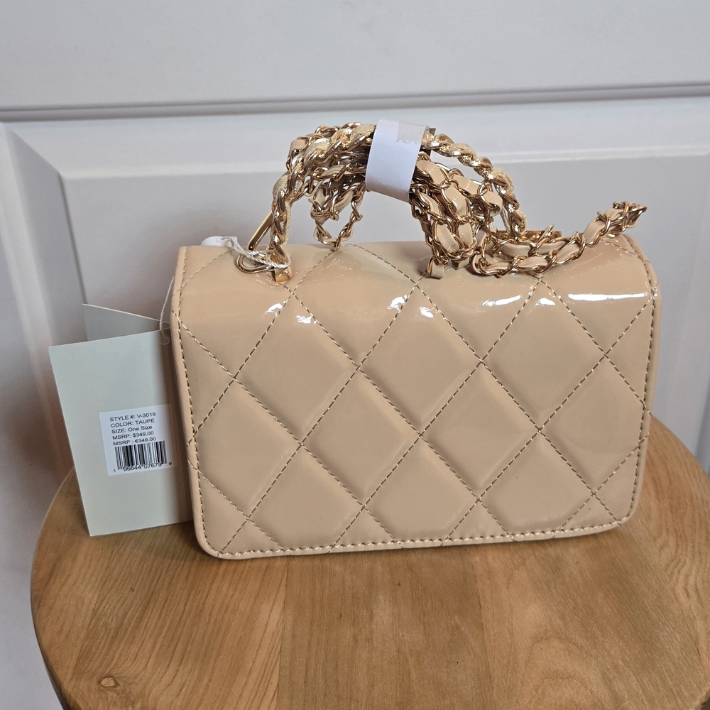 Valentino Orlandi Beige Patent Quilted Mini Bag - Picture 3 of 6